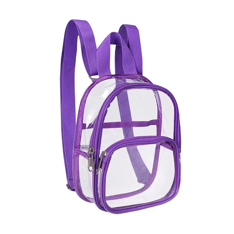 Pvc Transparent Bag Clear Travel Backpack Shoulder Bag Strap Book Sports Field Approved Waterproof Mini Travel Schoolbag for Kid Pvc Transparent Bag Clear Travel Backpack Shoulder Bag Strap Book Sports Field Approved Waterproof Mini Travel Schoolbag for Kid