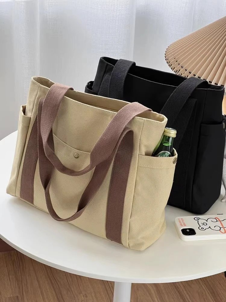 Large Capacity Canvas Tote Bags for Work Commuting Carrying Bag College Style Student Outfit Book Shoulder Bag Bolsos Para Mujer Large Capacity Canvas Tote Bags for Work Commuting Carrying Bag College Style Student Outfit Book Shoulder Bag Bolsos Para Mujer