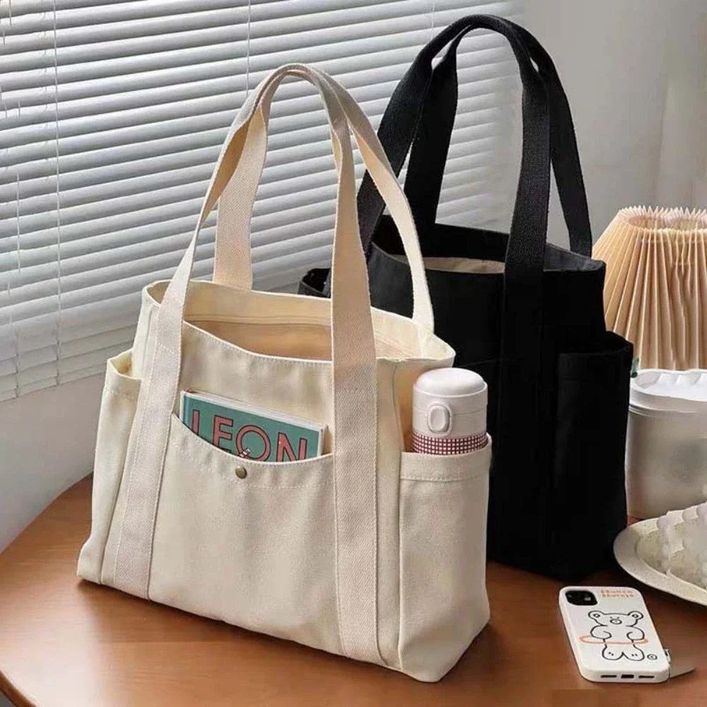 16854-xpnzzc.jpg Large Capacity Canvas Tote Bags for Work Commuting Carrying Bag College Style Student Outfit Book Shoulder Bag Bolsos Para Mujer - Image 1