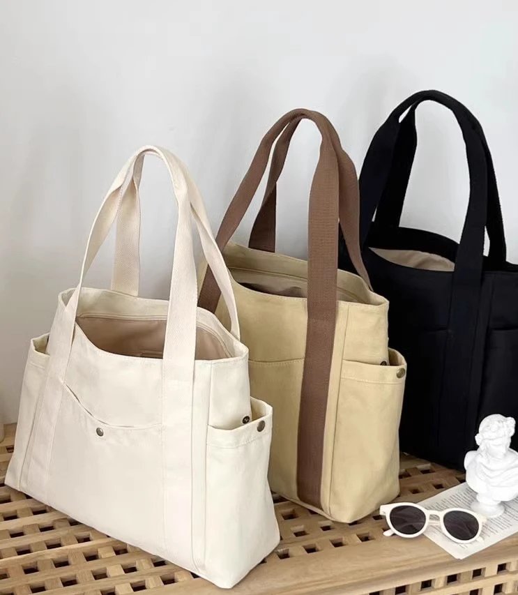 Large Capacity Canvas Tote Bags for Work Commuting Carrying Bag College Style Student Outfit Book Shoulder Bag Bolsos Para Mujer Large Capacity Canvas Tote Bags for Work Commuting Carrying Bag College Style Student Outfit Book Shoulder Bag Bolsos Para Mujer
