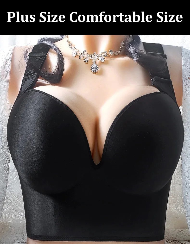 Wireless Push Up Bras for Women Full Coverage Solid Underwear Female Adjustable Plus Size Lingerie 38 40 42 48 50 C D E