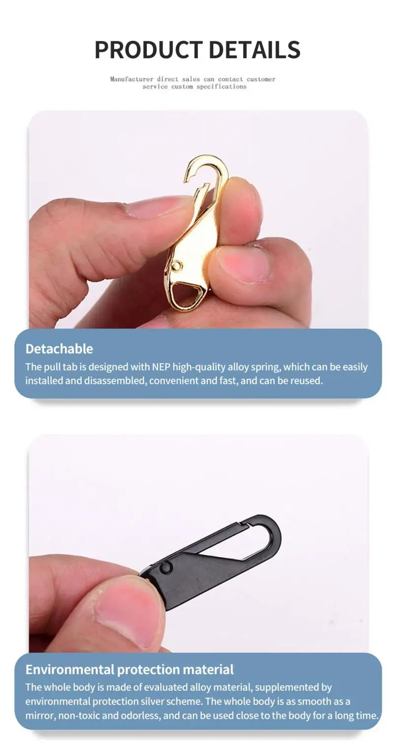 Zipper Slider Puller Instant Zipper Repair Kit Replacement For Broken Buckle Travel Bag Suitcase Zipper Head DIY Sewing Craft Zipper Slider Puller Instant Zipper Repair Kit Replacement For Broken Buckle Travel Bag Suitcase Zipper Head DIY Sewing Craft