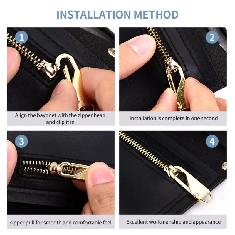 Zipper Slider Puller Instant Zipper Repair Kit Replacement For Broken Buckle Travel Bag Suitcase Zipper Head DIY Sewing Craft Zipper Slider Puller Instant Zipper Repair Kit Replacement For Broken Buckle Travel Bag Suitcase Zipper Head DIY Sewing Craft
