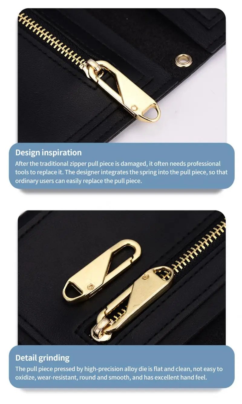 Zipper Slider Puller Instant Zipper Repair Kit Replacement For Broken Buckle Travel Bag Suitcase Zipper Head DIY Sewing Craft Zipper Slider Puller Instant Zipper Repair Kit Replacement For Broken Buckle Travel Bag Suitcase Zipper Head DIY Sewing Craft