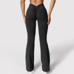 Fashion Micro Horn Leggings Women V-back Waist Sports Pants High Waist Push Up Butt Gym Pants Solid Slim Casual Leggings - Image 3