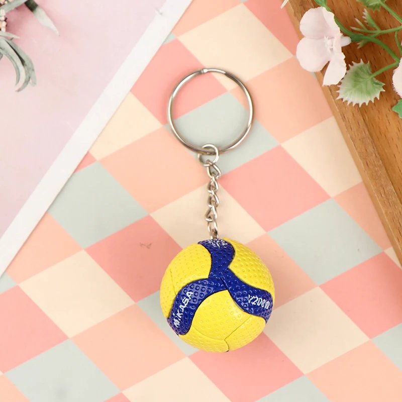 1xFashion PVC Volleyball Keychain Ornaments Business Volleyball Gifts Beach Ball Sport For Players Men Women Key Chain Gift 2024
