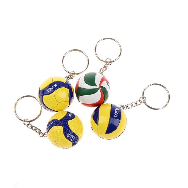 1xFashion PVC Volleyball Keychain Ornaments Business Volleyball Gifts Beach Ball Sport For Players Men Women Key Chain Gift 2024