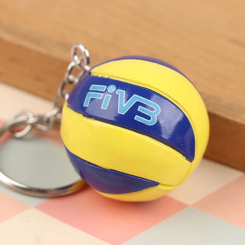 1xFashion PVC Volleyball Keychain Ornaments Business Volleyball Gifts Beach Ball Sport For Players Men Women Key Chain Gift 2024