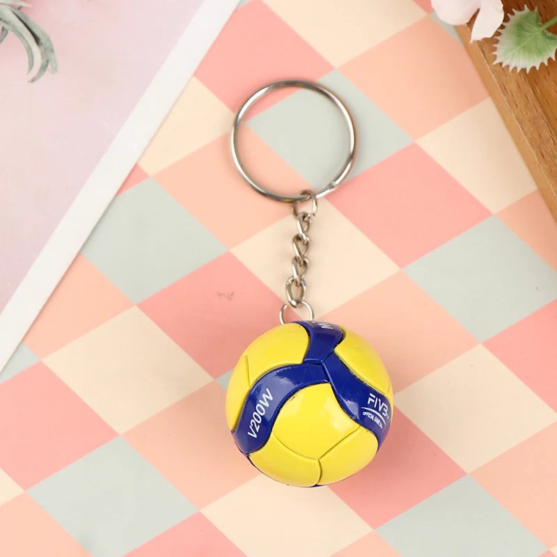 1xFashion PVC Volleyball Keychain Ornaments Business Volleyball Gifts Beach Ball Sport For Players Men Women Key Chain Gift 2024