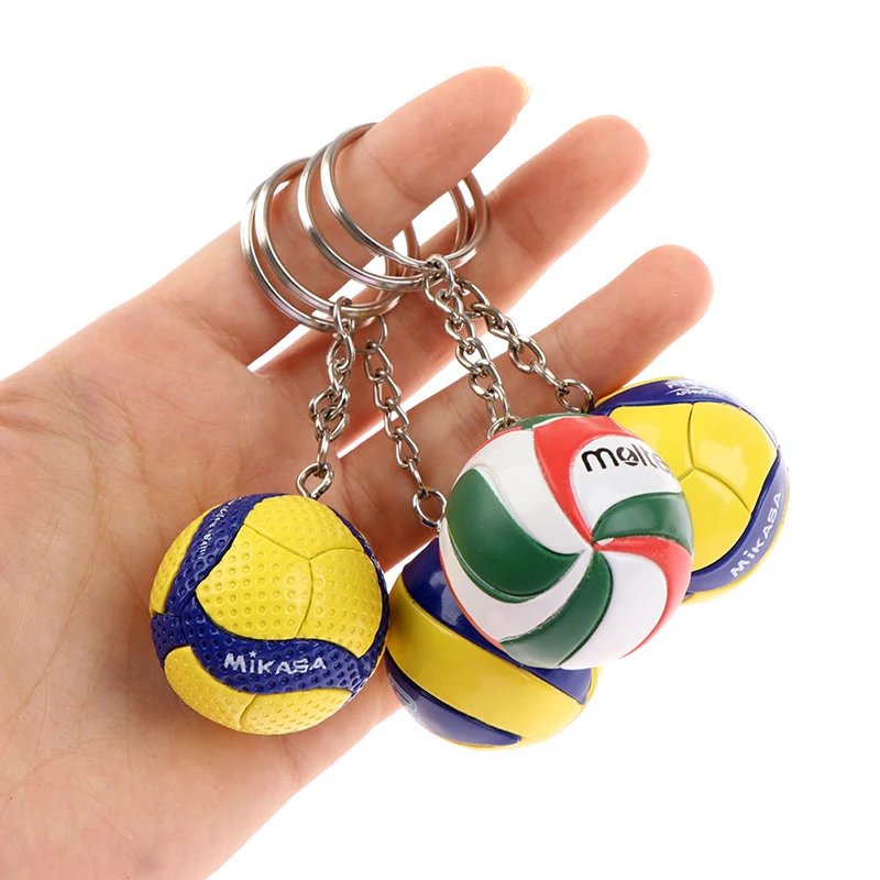 1xFashion PVC Volleyball Keychain Ornaments Business Volleyball Gifts Beach Ball Sport For Players Men Women Key Chain Gift 2024