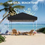 10x10 FT Pop Up Canopy Tent, Black Heavy Duty Waterproof Gazebo Shelter with Wheeled Carry Bag Portable Instant Sun Shade for Outdoor Parties, Events & Camping,Patio, Garden, Beach - Image 3