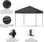 10x10 FT Pop Up Canopy Tent, Black Heavy Duty Waterproof Gazebo Shelter with Wheeled Carry Bag Portable Instant Sun Shade for Outdoor Parties, Events & Camping,Patio, Garden, Beach - Image 8