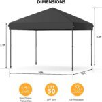 10x10 FT Pop Up Canopy Tent, Black Heavy Duty Waterproof Gazebo Shelter with Wheeled Carry Bag Portable Instant Sun Shade for Outdoor Parties, Events & Camping,Patio, Garden, Beach - Image 7