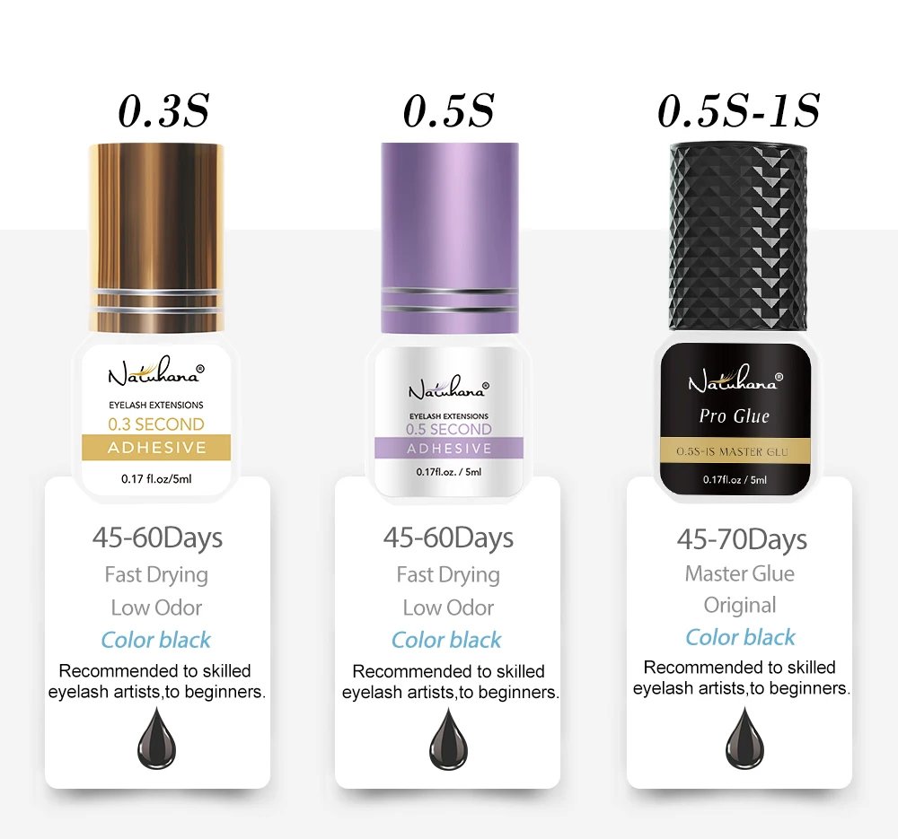 Professional 5ml 0.3S 0.5S 1S 2S 3S Eyelash Glue Fast Drying Strong False Eye Lash Extension Glue Adhesive Professional 5ml 0.3S 0.5S 1S 2S 3S Eyelash Glue Fast Drying Strong False Eye Lash Extension Glue Adhesive