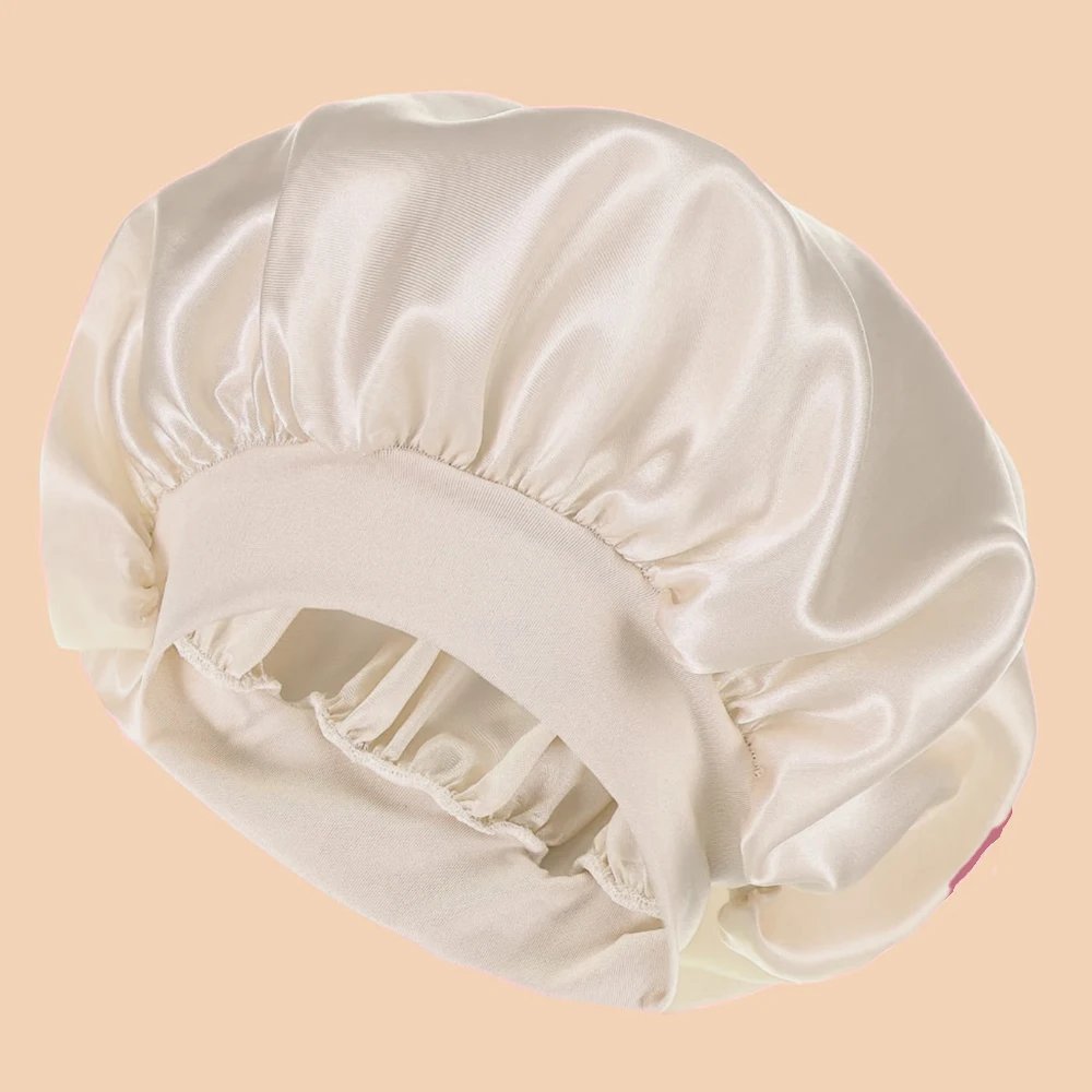 1pc Women's Solid Color Satin Wide-Brimmed Shower Cap, Suitable For Daily Use Silk Bonnet Satin Bonnet 1pc Women's Solid Color Satin Wide-Brimmed Shower Cap, Suitable For Daily Use Silk Bonnet Satin Bonnet