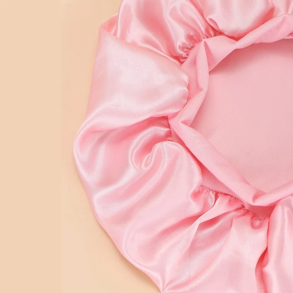 1pc Women's Solid Color Satin Wide-Brimmed Shower Cap, Suitable For Daily Use Silk Bonnet Satin Bonnet 1pc Women's Solid Color Satin Wide-Brimmed Shower Cap, Suitable For Daily Use Silk Bonnet Satin Bonnet
