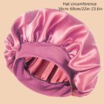 1pc Women's Solid Color Satin Wide-Brimmed Shower Cap, Suitable For Daily Use Silk Bonnet Satin Bonnet - Image 4