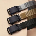 Automatic Buckle Belt Canvas Tactical Workwear Casual Outdoor Military Training Pants Belt Men Fashionable Multifunctional Belt - Image 4