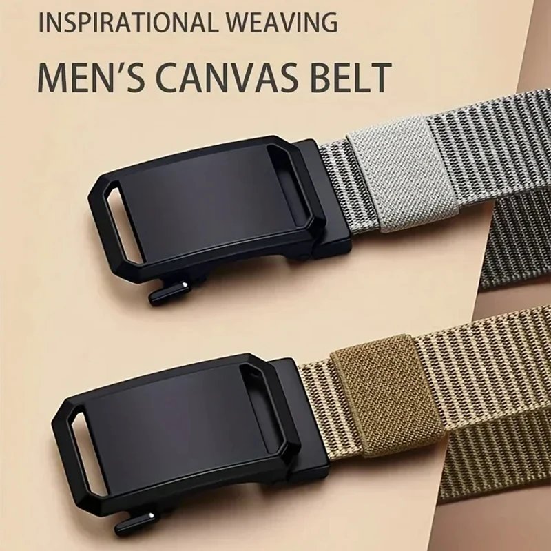 Automatic Buckle Belt Canvas Tactical Workwear Casual Outdoor Military Training Pants Belt Men Fashionable Multifunctional Belt Automatic Buckle Belt Canvas Tactical Workwear Casual Outdoor Military Training Pants Belt Men Fashionable Multifunctional Belt
