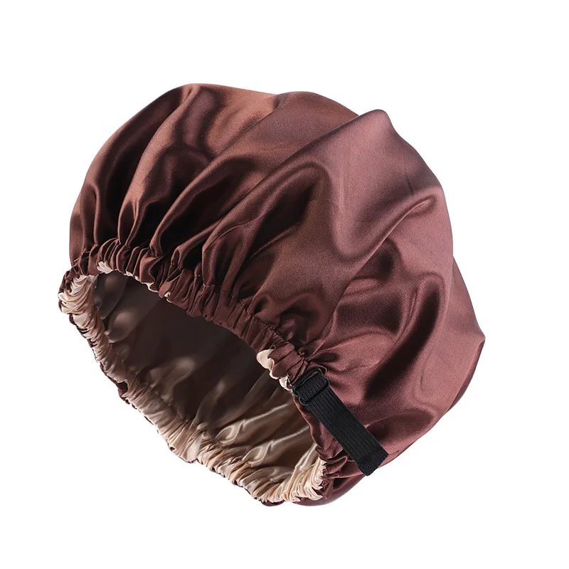 Satin Bonnet For Sleeping Adjustable Silk Bonnet For Curly Hair Bonnets Double Layer Large Satin Lined Sleep Cap For Women Satin Bonnet For Sleeping Adjustable Silk Bonnet For Curly Hair Bonnets Double Layer Large Satin Lined Sleep Cap For Women