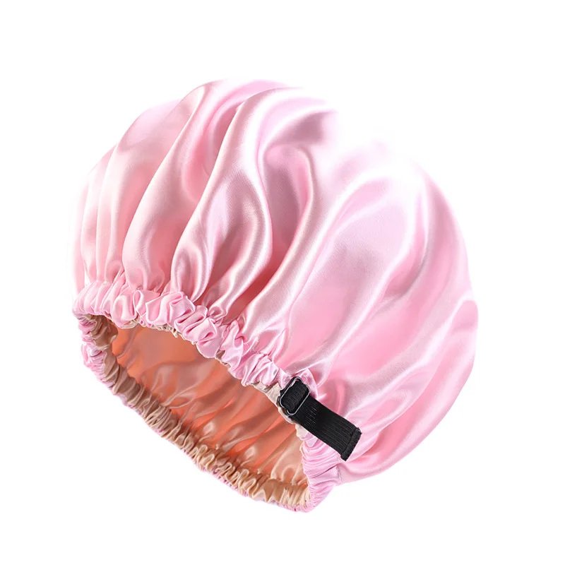 Satin Bonnet For Sleeping Adjustable Silk Bonnet For Curly Hair Bonnets Double Layer Large Satin Lined Sleep Cap For Women Satin Bonnet For Sleeping Adjustable Silk Bonnet For Curly Hair Bonnets Double Layer Large Satin Lined Sleep Cap For Women