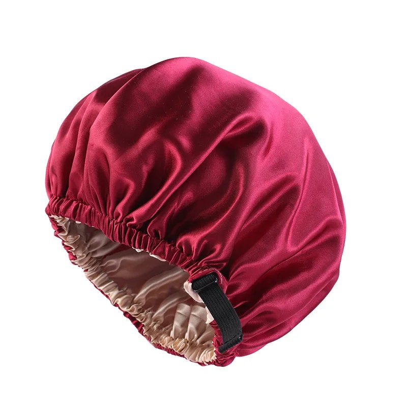 Satin Bonnet For Sleeping Adjustable Silk Bonnet For Curly Hair Bonnets Double Layer Large Satin Lined Sleep Cap For Women Satin Bonnet For Sleeping Adjustable Silk Bonnet For Curly Hair Bonnets Double Layer Large Satin Lined Sleep Cap For Women