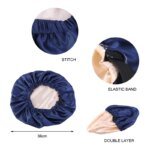 Satin Bonnet For Sleeping Adjustable Silk Bonnet For Curly Hair Bonnets Double Layer Large Satin Lined Sleep Cap For Women - Image 2
