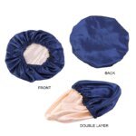 Satin Bonnet For Sleeping Adjustable Silk Bonnet For Curly Hair Bonnets Double Layer Large Satin Lined Sleep Cap For Women - Image 3