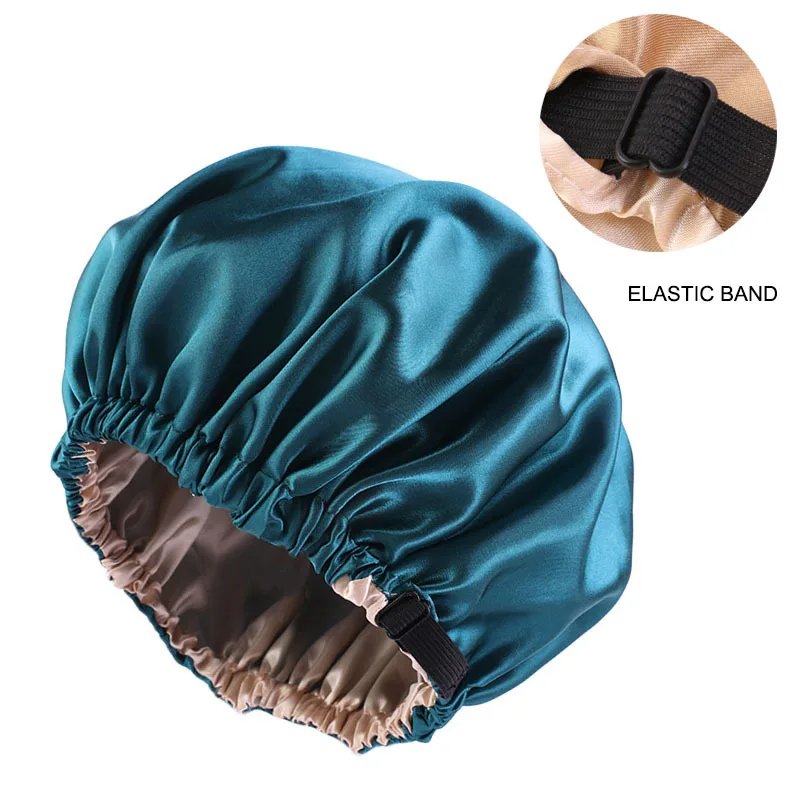 Satin Bonnet For Sleeping Adjustable Silk Bonnet For Curly Hair Bonnets Double Layer Large Satin Lined Sleep Cap For Women Satin Bonnet For Sleeping Adjustable Silk Bonnet For Curly Hair Bonnets Double Layer Large Satin Lined Sleep Cap For Women