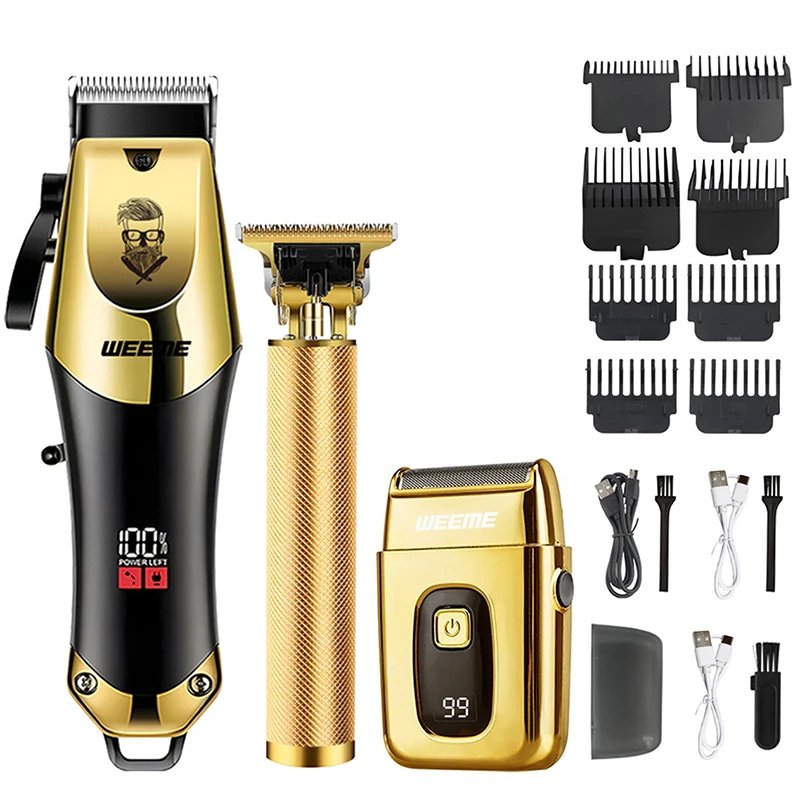 T9 Vintage Men's Electric Hair Clipper Beard Trimmer/Rechargeable Hair Cutting Machine With Nose Hair Trimmer Kit Boyfriend Gift T9 Vintage Men's Electric Hair Clipper Beard Trimmer/Rechargeable Hair Cutting Machine With Nose Hair Trimmer Kit Boyfriend Gift