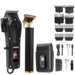T9 Vintage Men's Electric Hair Clipper Beard Trimmer/Rechargeable Hair Cutting Machine With Nose Hair Trimmer Kit Boyfriend Gift - Image 2