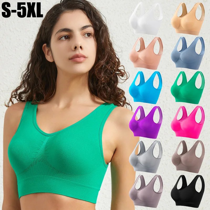 Women's Seamless Push-Up Bra Sports Bralette Non-wire Crop Top Solid Sexy Lingerie No-Pads Breathable Plus Size Tank Bra S-5XL Women's Seamless Push-Up Bra Sports Bralette Non-wire Crop Top Solid Sexy Lingerie No-Pads Breathable Plus Size Tank Bra S-5XL