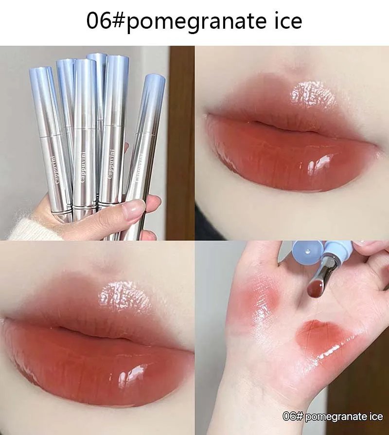 Six kinds of lip gloss, mirror water light glycerin, long-lasting moisturizing, soft lips, moisturizing lip care, nourishing lip