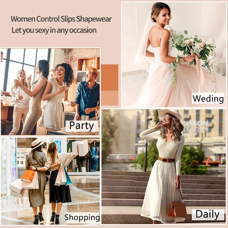 Women Shapewear Full Slip Tummy Control Crew Neck Cami Mini Under Dress Smooth Body Shaper New Spaghetti Straps Lingerie Women Shapewear Full Slip Tummy Control Crew Neck Cami Mini Under Dress Smooth Body Shaper New Spaghetti Straps Lingerie