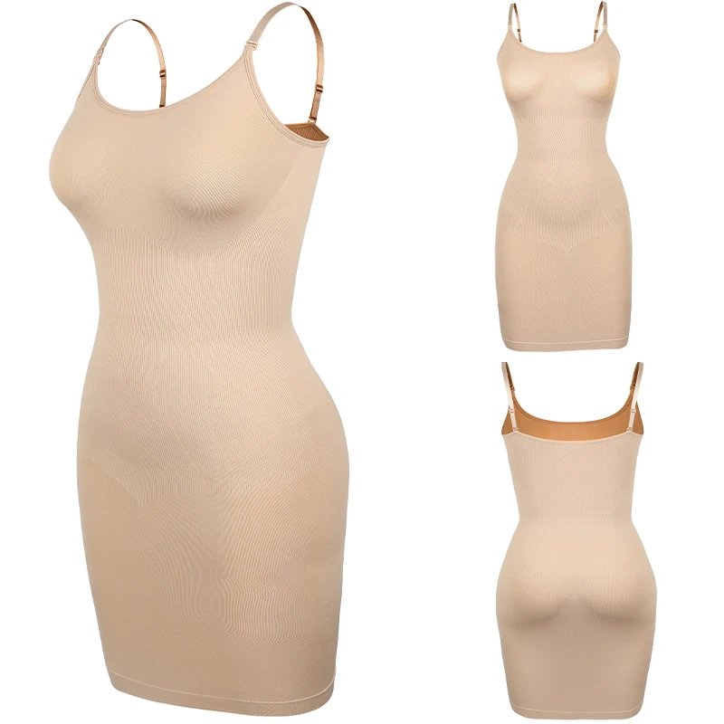 Women Shapewear Full Slip Tummy Control Crew Neck Cami Mini Under Dress Smooth Body Shaper New Spaghetti Straps Lingerie Women Shapewear Full Slip Tummy Control Crew Neck Cami Mini Under Dress Smooth Body Shaper New Spaghetti Straps Lingerie