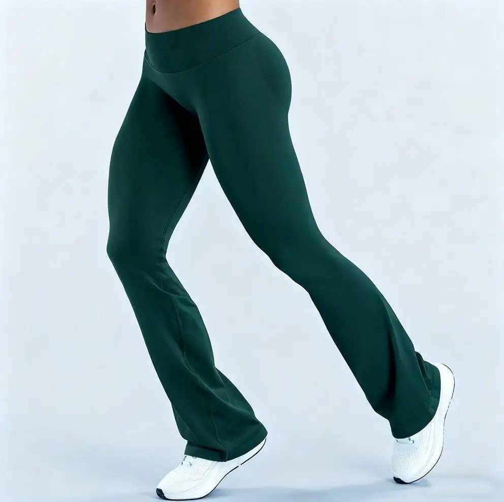 DFY Impact Flares Scrunch Booty Women's Gym Leggings Seamless Fitness Workout Yoga Trousers Squat Proof Fashion Flared Pants