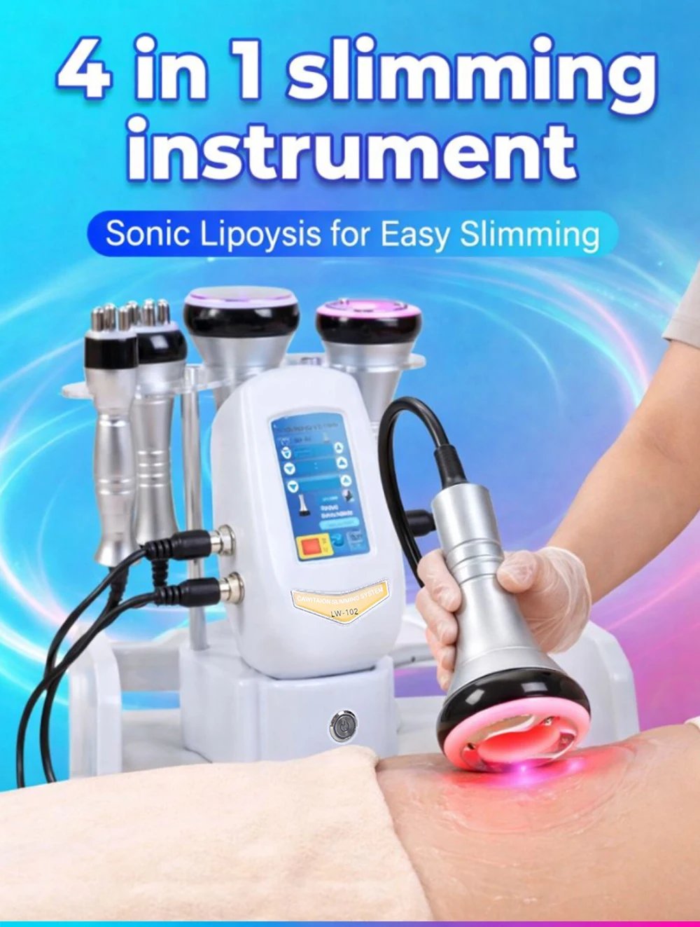 4IN1 Cavitation Body Slimming 40K Machine Beauty Massager Skin Tighten Face Lifting Vacuum Suction 4IN1 Cavitation Body Slimming 40K Machine Beauty Massager Skin Tighten Face Lifting Vacuum Suction