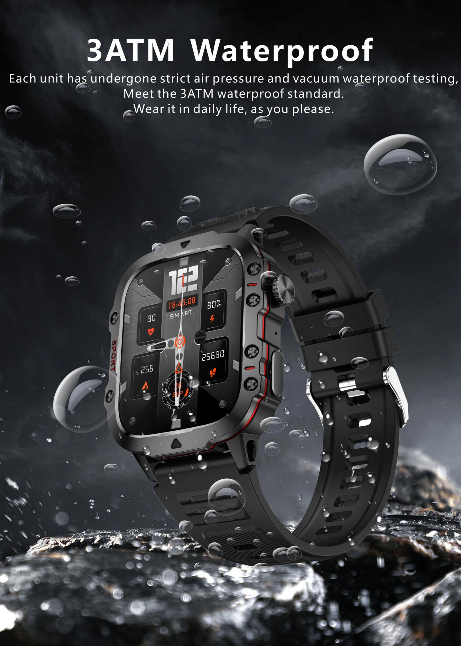 LIGE New Smart Watch 1.96 Inch Screen 420 MAh Bluetooth Call Voice Assistant Watch Sports Fitness Waterproof Smartwatch For Men