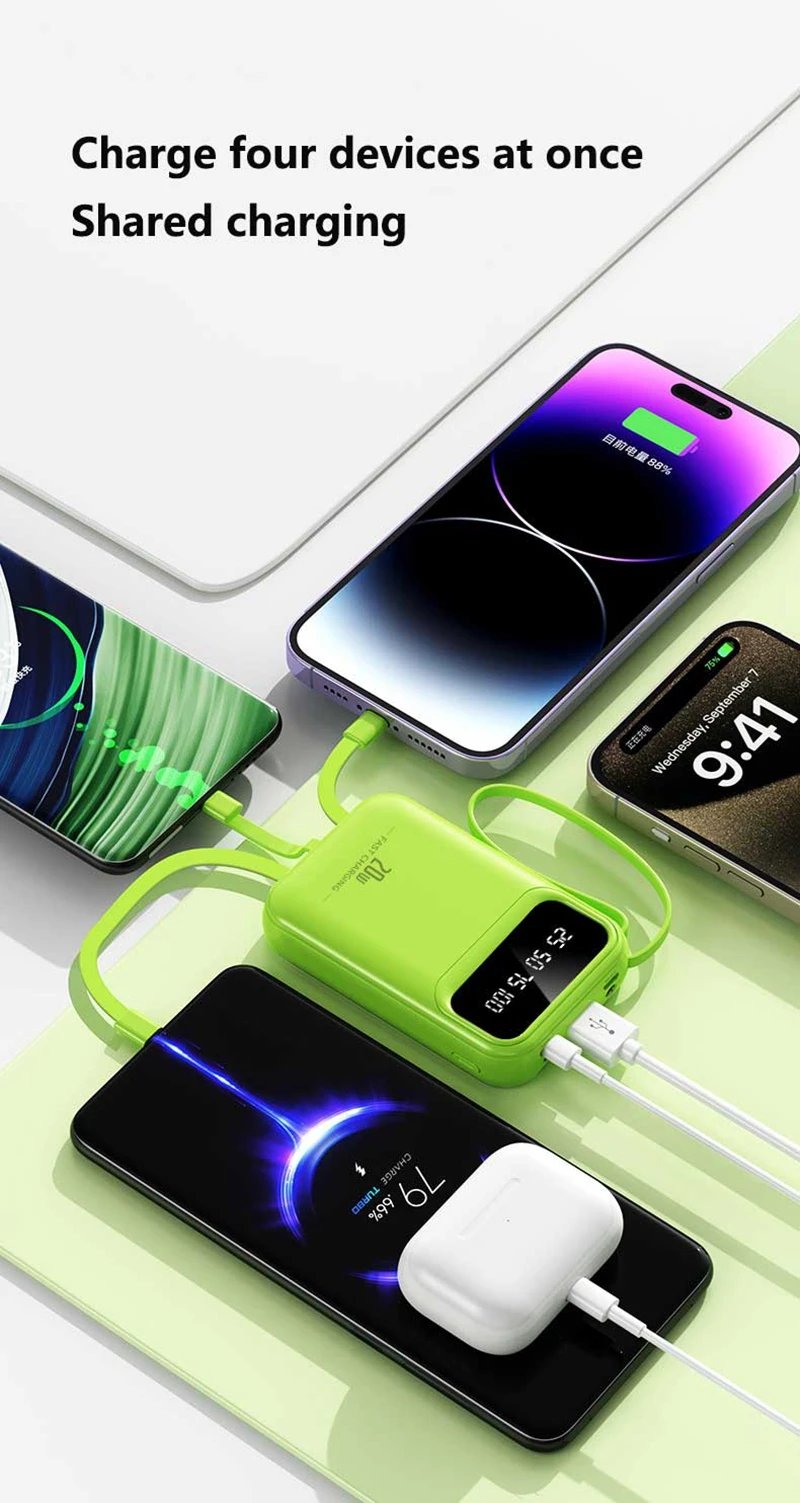 100000mAh Mini Power Bank 20W Fast Charging With Built-in Cable Large Capacity Portable Power Bank for Xiaomi iPhone 17 2026 100000mAh Mini Power Bank 20W Fast Charging With Built-in Cable Large Capacity Portable Power Bank for Xiaomi iPhone 17 2026