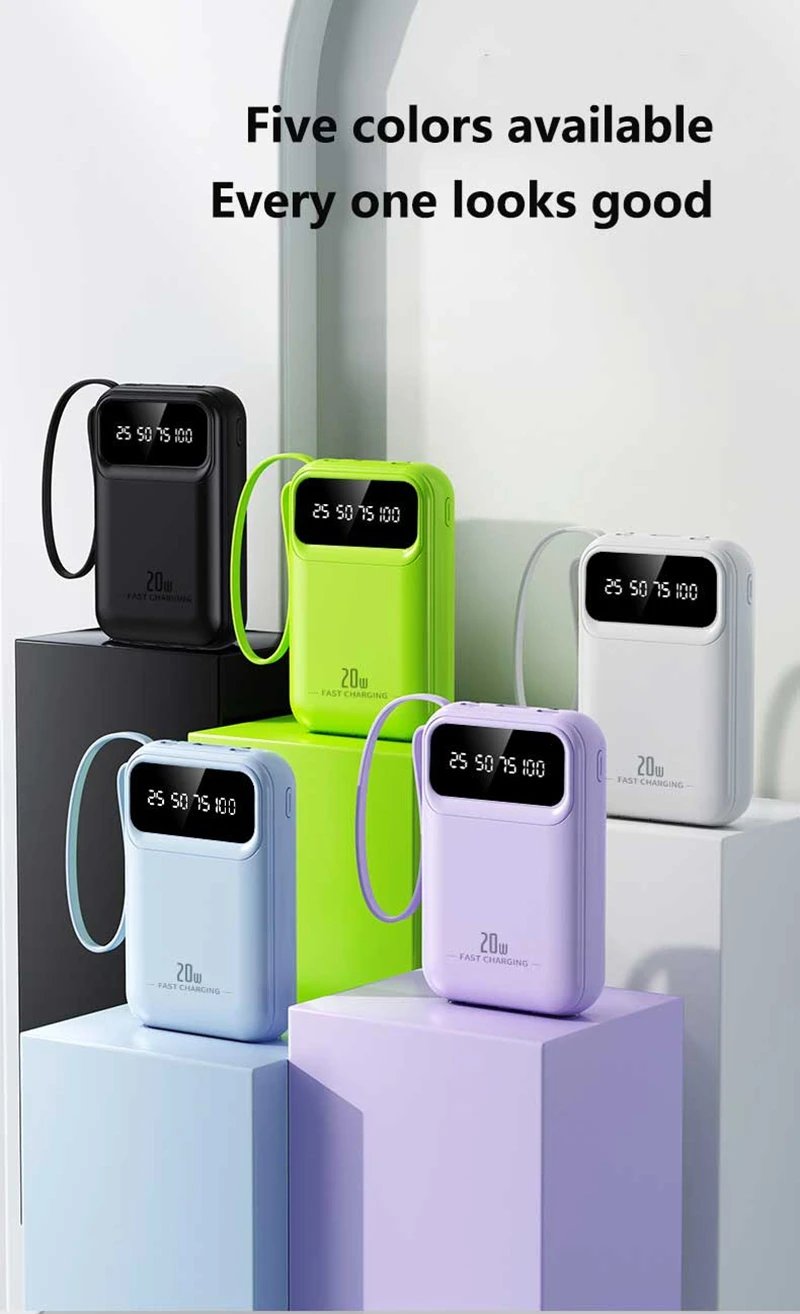 100000mAh Mini Power Bank 20W Fast Charging With Built-in Cable Large Capacity Portable Power Bank for Xiaomi iPhone 17 2026 100000mAh Mini Power Bank 20W Fast Charging With Built-in Cable Large Capacity Portable Power Bank for Xiaomi iPhone 17 2026