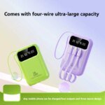 100000mAh Mini Power Bank 20W Fast Charging With Built-in Cable Large Capacity Portable Power Bank for Xiaomi iPhone 17 2026 - Image 3