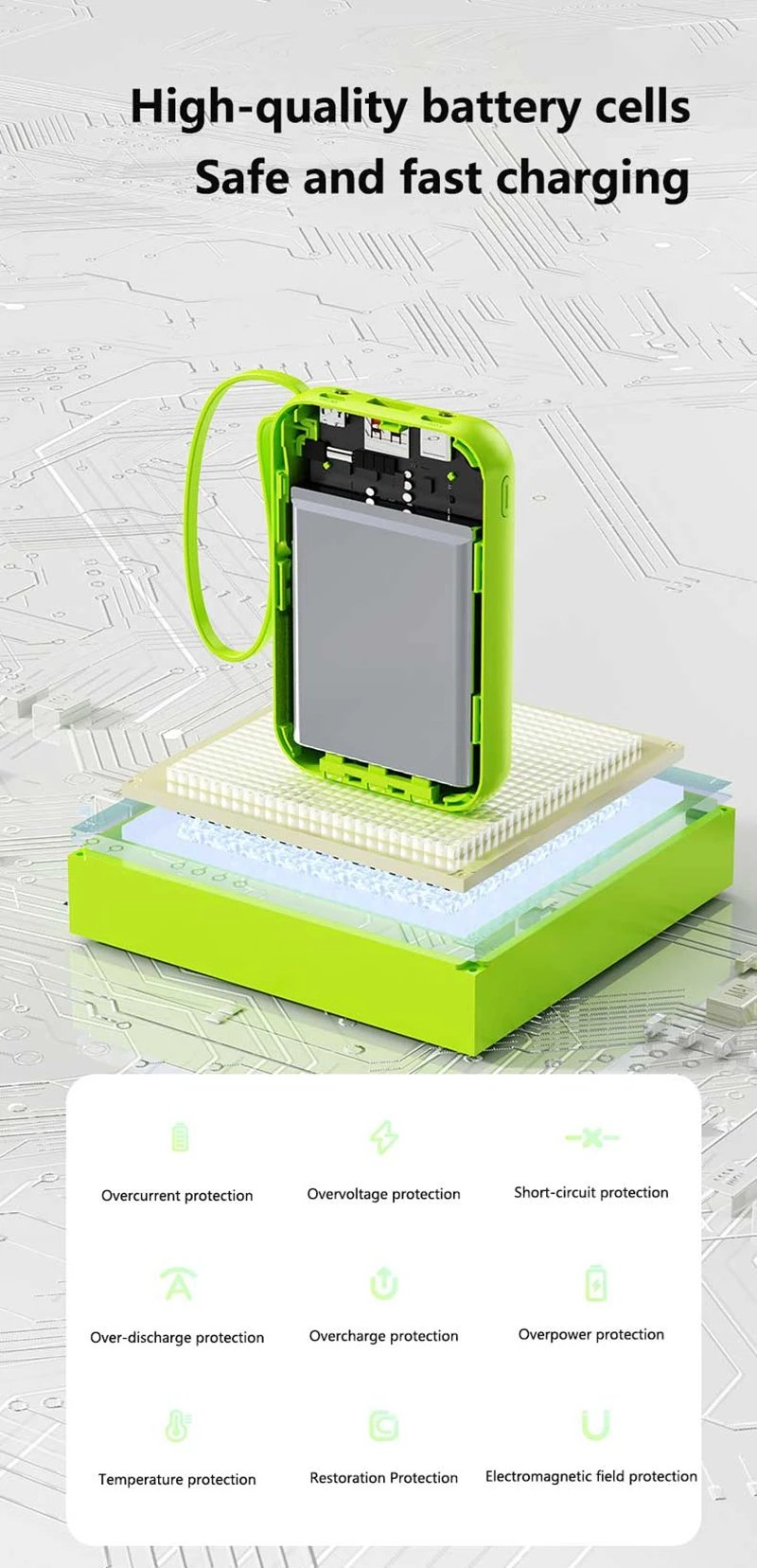 100000mAh Mini Power Bank 20W Fast Charging With Built-in Cable Large Capacity Portable Power Bank for Xiaomi iPhone 17 2026 100000mAh Mini Power Bank 20W Fast Charging With Built-in Cable Large Capacity Portable Power Bank for Xiaomi iPhone 17 2026