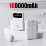 100000mAh Mini Power Bank 20W Fast Charging With Built-in Cable Large Capacity Portable Power Bank for Xiaomi iPhone 17 2026 - Image 6