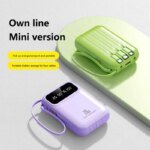 100000mAh Mini Power Bank 20W Fast Charging With Built-in Cable Large Capacity Portable Power Bank for Xiaomi iPhone 17 2026 - Image 2