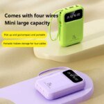 100000mAh Mini Power Bank 20W Fast Charging With Built-in Cable Large Capacity Portable Power Bank for Xiaomi iPhone 17 2026 - Image 4
