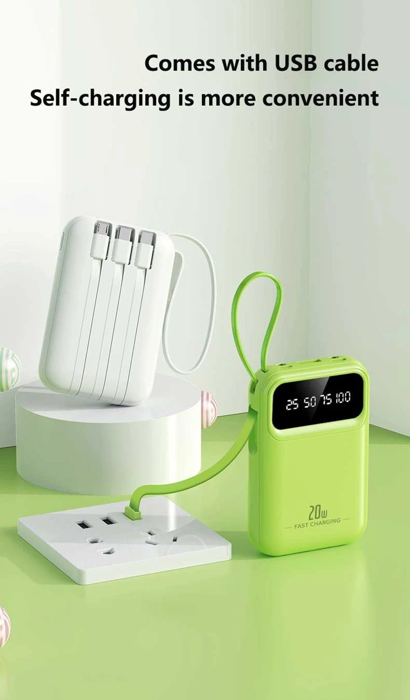 100000mAh Mini Power Bank 20W Fast Charging With Built-in Cable Large Capacity Portable Power Bank for Xiaomi iPhone 17 2026 100000mAh Mini Power Bank 20W Fast Charging With Built-in Cable Large Capacity Portable Power Bank for Xiaomi iPhone 17 2026