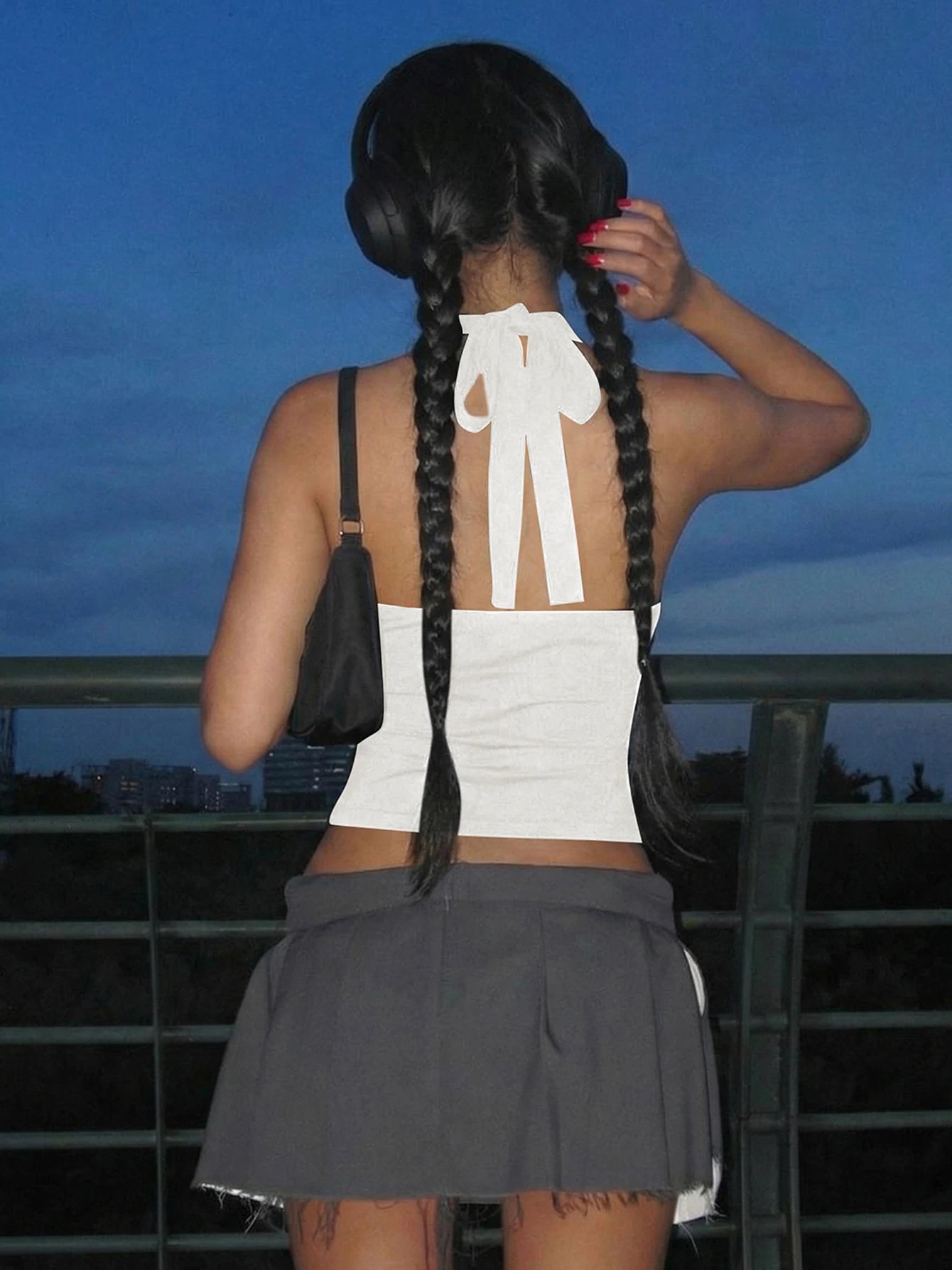 Dulzura Halter Backless Lace Up Slim Fit Metal Button Tank Top Women'S Vintage Casual Versatile Y2K Top Party Club Summer Outfit Dulzura Halter Backless Lace Up Slim Fit Metal Button Tank Top Women'S Vintage Casual Versatile Y2K Top Party Club Summer Outfit