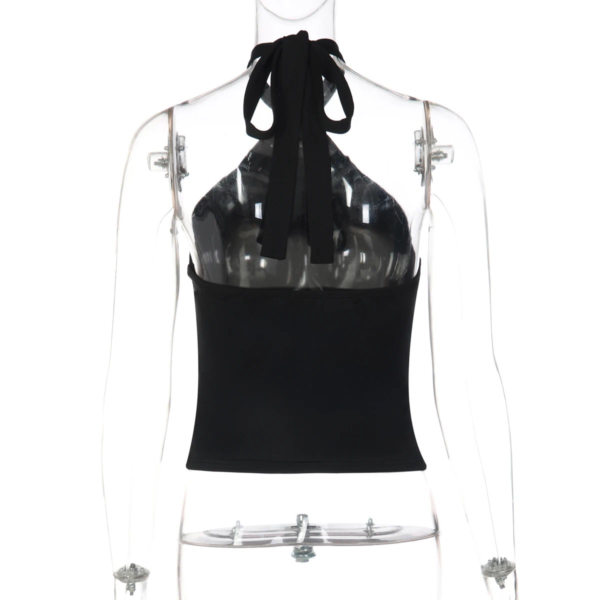 Dulzura Halter Backless Lace Up Slim Fit Metal Button Tank Top Women'S Vintage Casual Versatile Y2K Top Party Club Summer Outfit Dulzura Halter Backless Lace Up Slim Fit Metal Button Tank Top Women'S Vintage Casual Versatile Y2K Top Party Club Summer Outfit