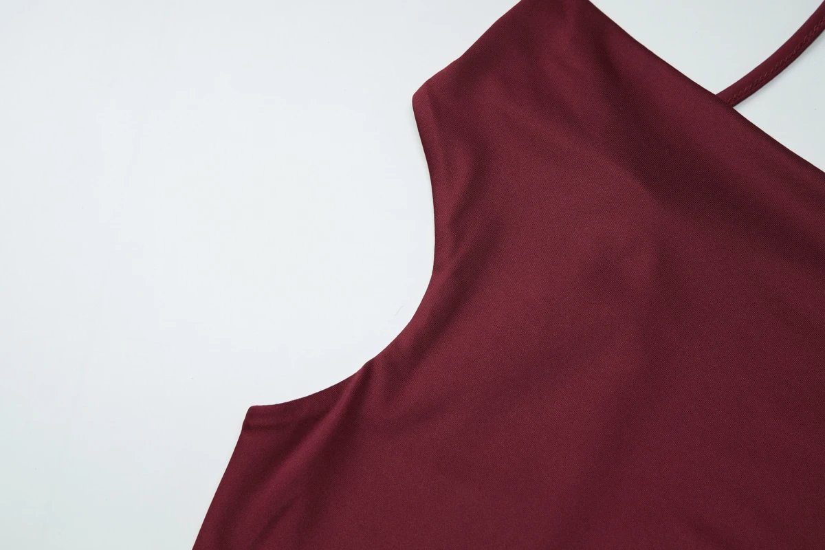 Hugcitar Swing Collar Solid Slips Backless Lace Up Sexy Slim Crop Tank Top Spring Summer Women New Fashion Outfit Vacation Club