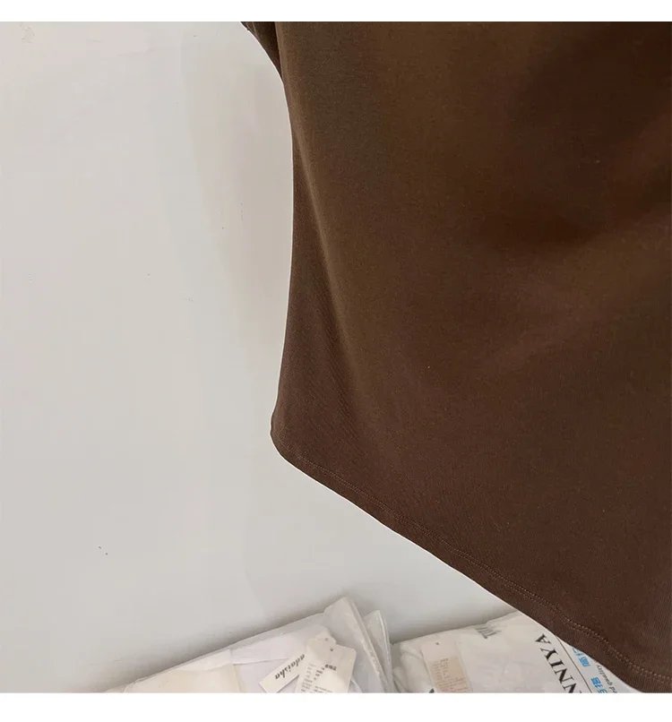 Trendy High Street Solid Color Bow Tie Asymmetric Shoulder T-shirt 2026 Summer Women Tshirt Sexy Fashion Slim Fit Tees Crop Top Trendy High Street Solid Color Bow Tie Asymmetric Shoulder T-shirt 2026 Summer Women Tshirt Sexy Fashion Slim Fit Tees Crop Top